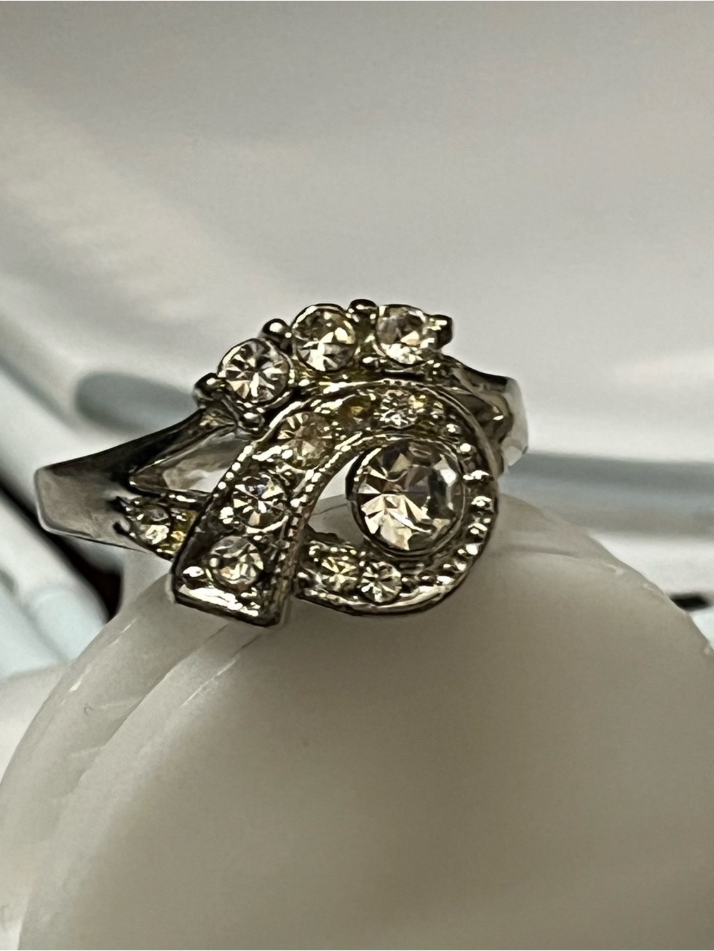 Silver-Tone Crystal Accent Eye Ring - Women Jewelry